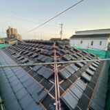 東海市にて平板瓦の新築屋根工事。